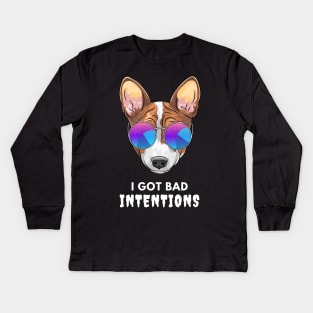 The Dog Bad Intentions Kids Long Sleeve T-Shirt